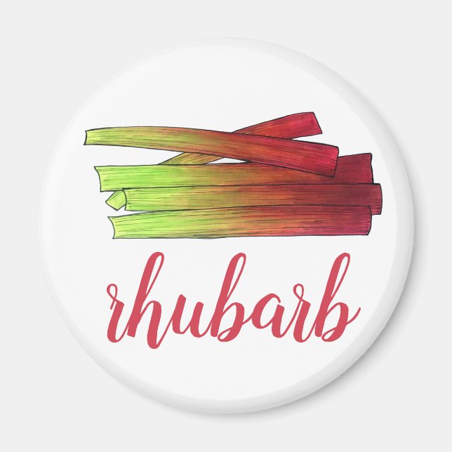 Culinary Rhubarb Stalks Vegetable Garden Food Veg Magnet (Front)