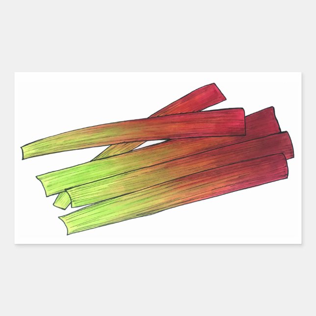 Culinary Rhubarb Stalks Vegetable Garden Food Veg Sticker (Front)