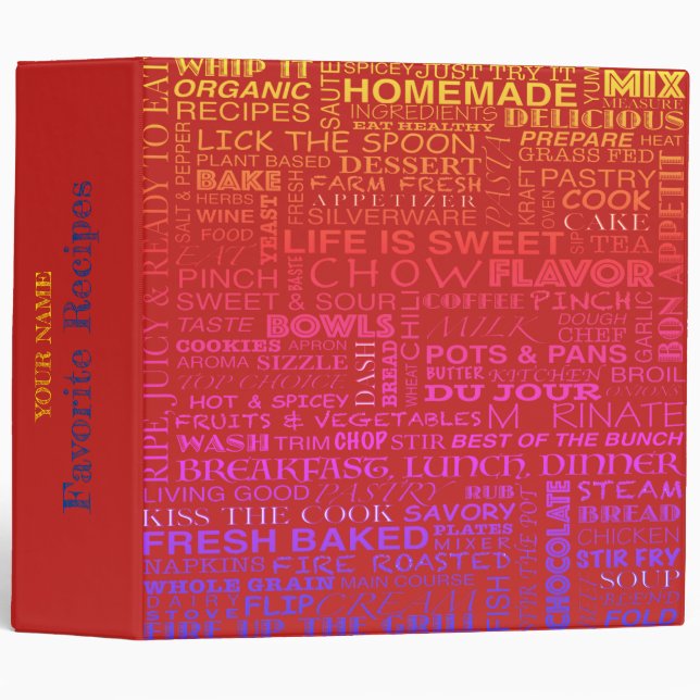Culinary word art 2"/ binder (Front/Spine)