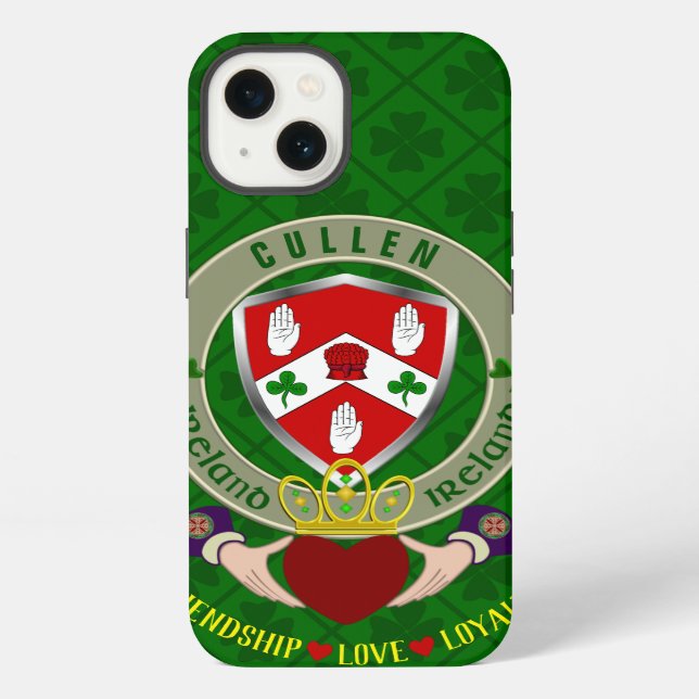 Cullen Irish Shield & Claddagh Personalized      iPhone Case (Back)