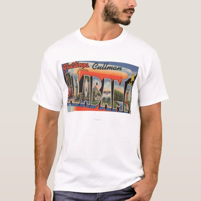 Cullman, Alabama - Large Letter Scenes T-Shirt (Front)