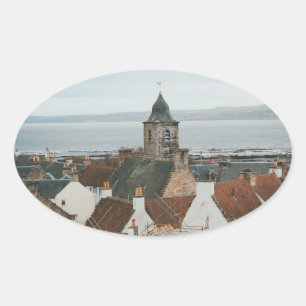 Culross Village, Fife, Scotland Oval Sticker