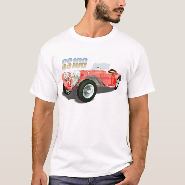 Cult Cars - Jaguar SS100 T-Shirt (Front)