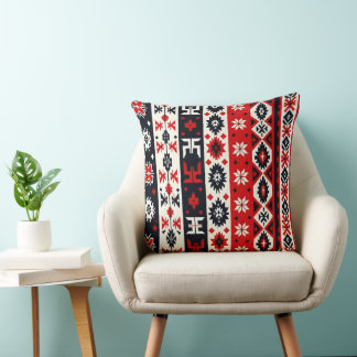 Cultural Christmas Geometric Festive Throw Pillow