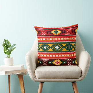 Cultural Christmas Geometric Festive Throw Pillow