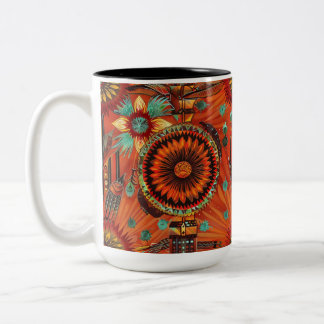 Cultural Cobalt "Intricate Echoes" 444ml Ceramic M Two-Tone Coffee Mug