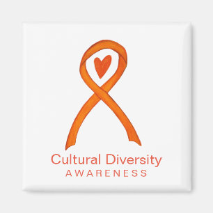 Cultural Diversity Awareness Ribbon Fridge Magnets