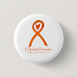 Cultural Diversity Awareness Ribbon Pin Button