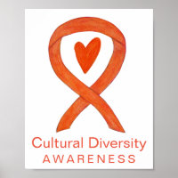 Cultural Diversity Awareness Ribbon Print Poster