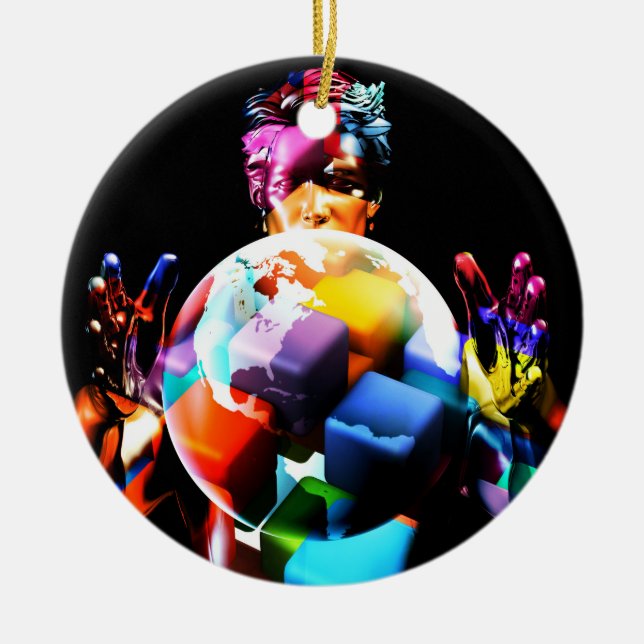 Cultural Diversity in the Workforce and Hiring Ceramic Ornament (Front)