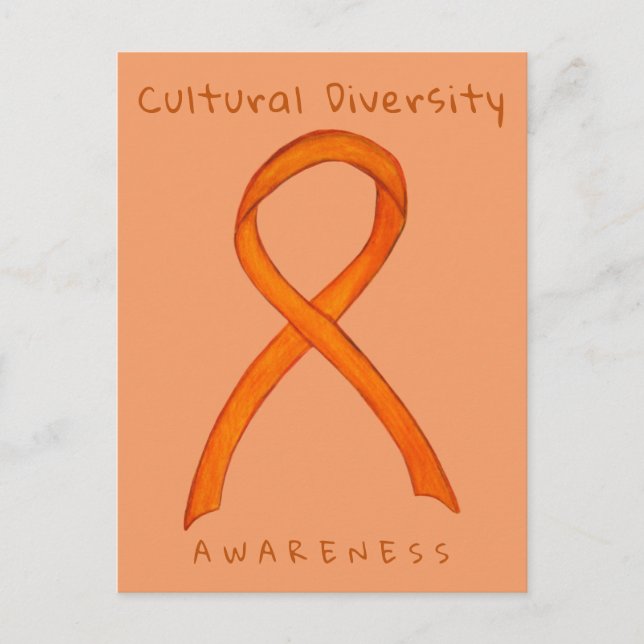 Cultural Diversity Orange Awareness Art Postcard (Front)