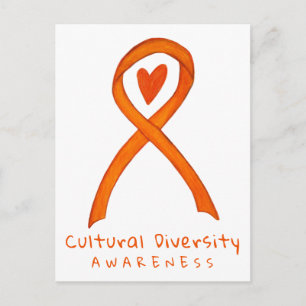 Cultural Diversity Orange Awareness Art Postcard