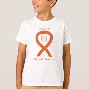 Cultural Diversity Orange Awareness Ribbon Shirt