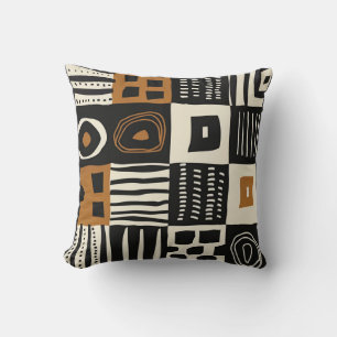 Cultural Ethnic Mud Cloth African Print  Throw Pillow