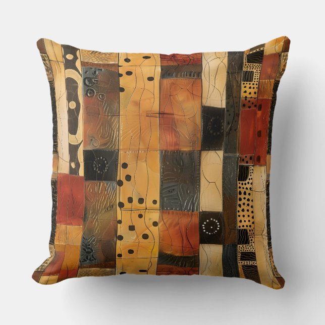Cultural Geometric Essence Throw Pillow (Front)
