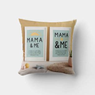 Cultural Harmony: Bilingual Sun & Moon Mama & Me  Throw Pillow