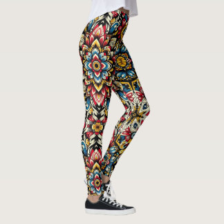Cultural Heritage Design African Flower Medley Leggings