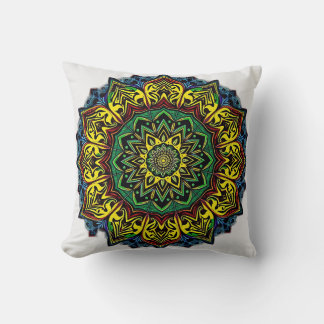 Cultural Mandalas with Geometric Patterns Throw Pillow