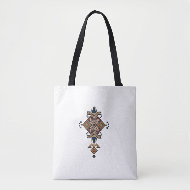 Cultural Mosaic Pattern Tote Bag (Front)