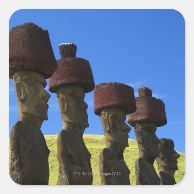 Cultural statues, Easter Island, Polynesia Square Sticker (Front)