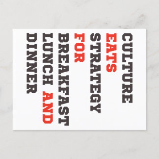 Culture Eats Strategy For Breakfast, Lunch and mor Postcard