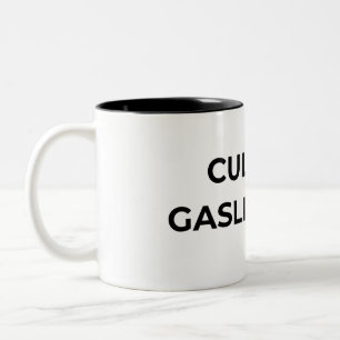 Culture Is Gaslighting Typographic Minimalist  Two-Tone Coffee Mug