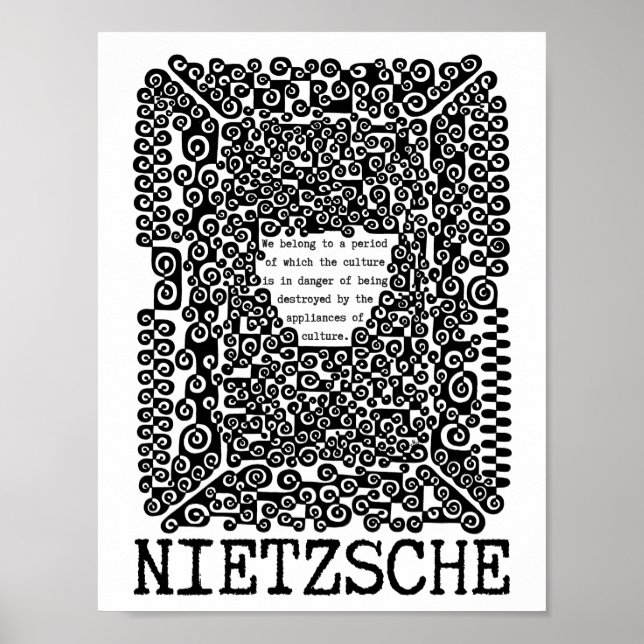  CULTURE is in danger philosophy quote Nietzsche Poster (Front)