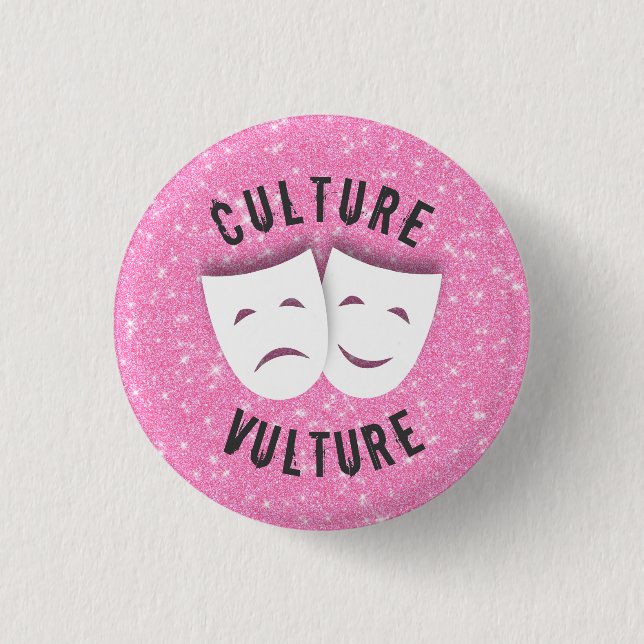 Culture vulture 1 inch round button (Front)