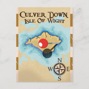 Culver Down Isle of wight England travel poster Postcard