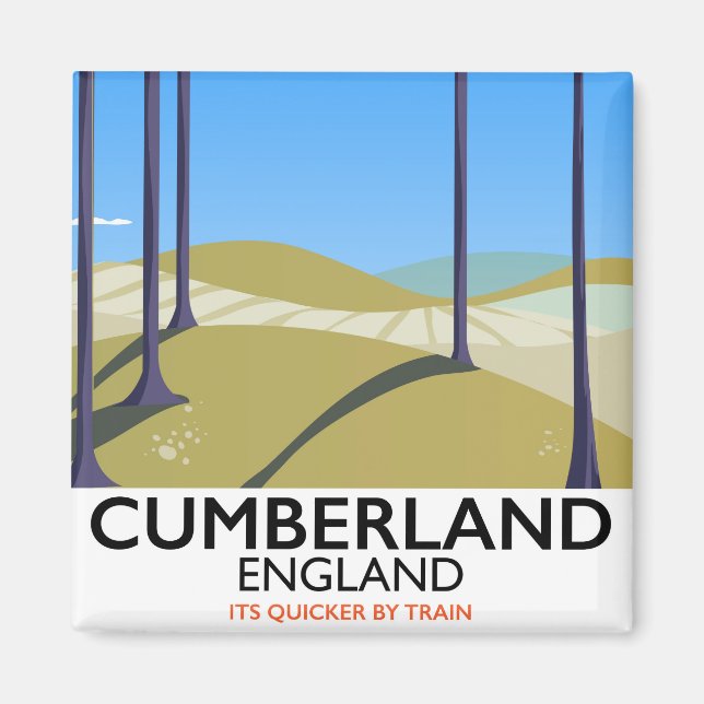 Cumberland, England vintage style travel poster. Magnet (Front)