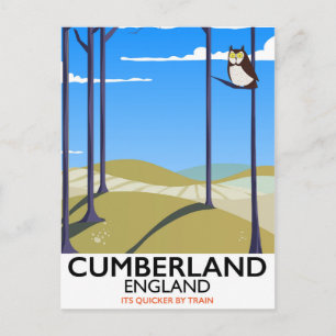 Cumberland, England vintage style travel poster. Postcard