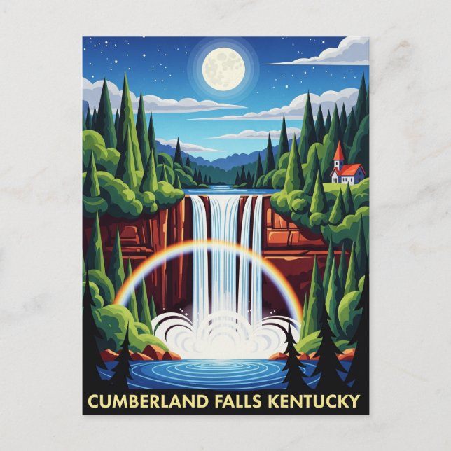 Cumberland Falls Kentucky Night Postcard (Front)