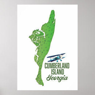 Cumberland island Georgia Map Poster