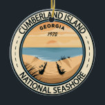 Cumberland Island National Seashore Georgia Badge Ceramic Ornament<br><div class="desc">Cumberland Island National Seashore illustration in a badge style circle.</div>