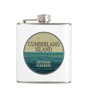 Cumberland Island National Seashore Georgia Ocean  Hip Flask