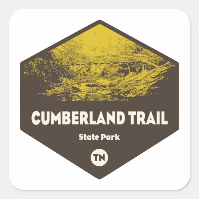 Cumberland Trail State Park Tennessee Square Sticker (Front)