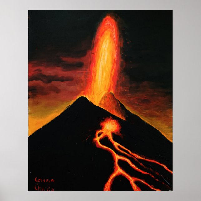 Cumbre Vieja volcano Poster (Front)