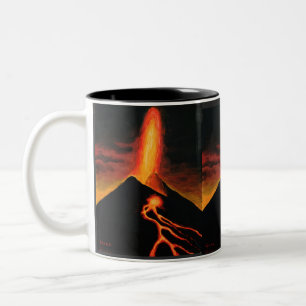 Cumbre Vieja volcano  Two-Tone Coffee Mug
