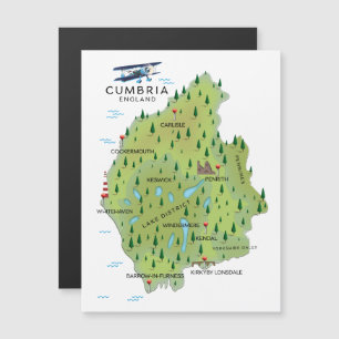 Cumbria England Map travel poster.