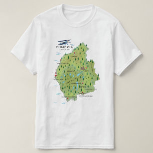 Cumbria England Map travel poster. T-Shirt