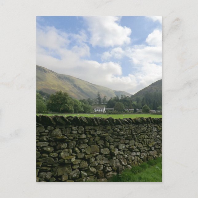 Cumbrian Dry Stone Wall at Howtown Postcard (Front)