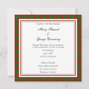 Cumming Scottish Wedding Square Invitation