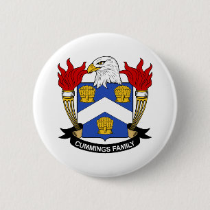 Cummings Family Crest 2 Inch Round Button