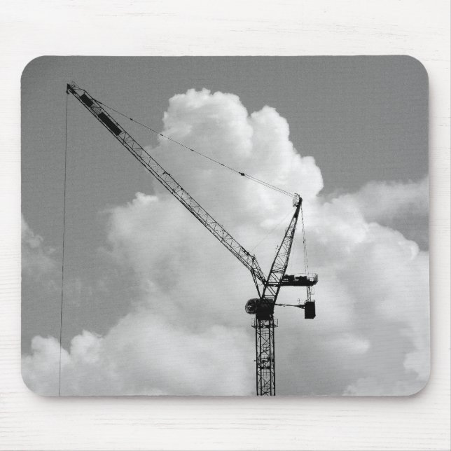 Cumulonimbus Crane - Black and White Mouse Pad (Front)