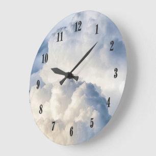 Cumulus Cloud Group Black Numbers Large Clock