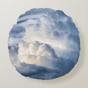 Cumulus Cloud Group Round Pillow