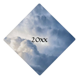 Cumulus Cloud Group w Year Graduation Cap Topper