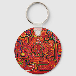 Cuna Indian Men in Cayucos Keychain