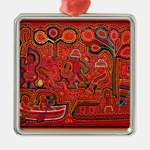 Cuna Indian Men in Cayucos Metal Ornament