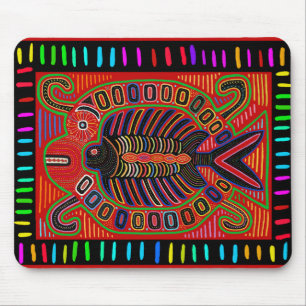 Cuna Indian Mola Flying Fish Mouse Pad